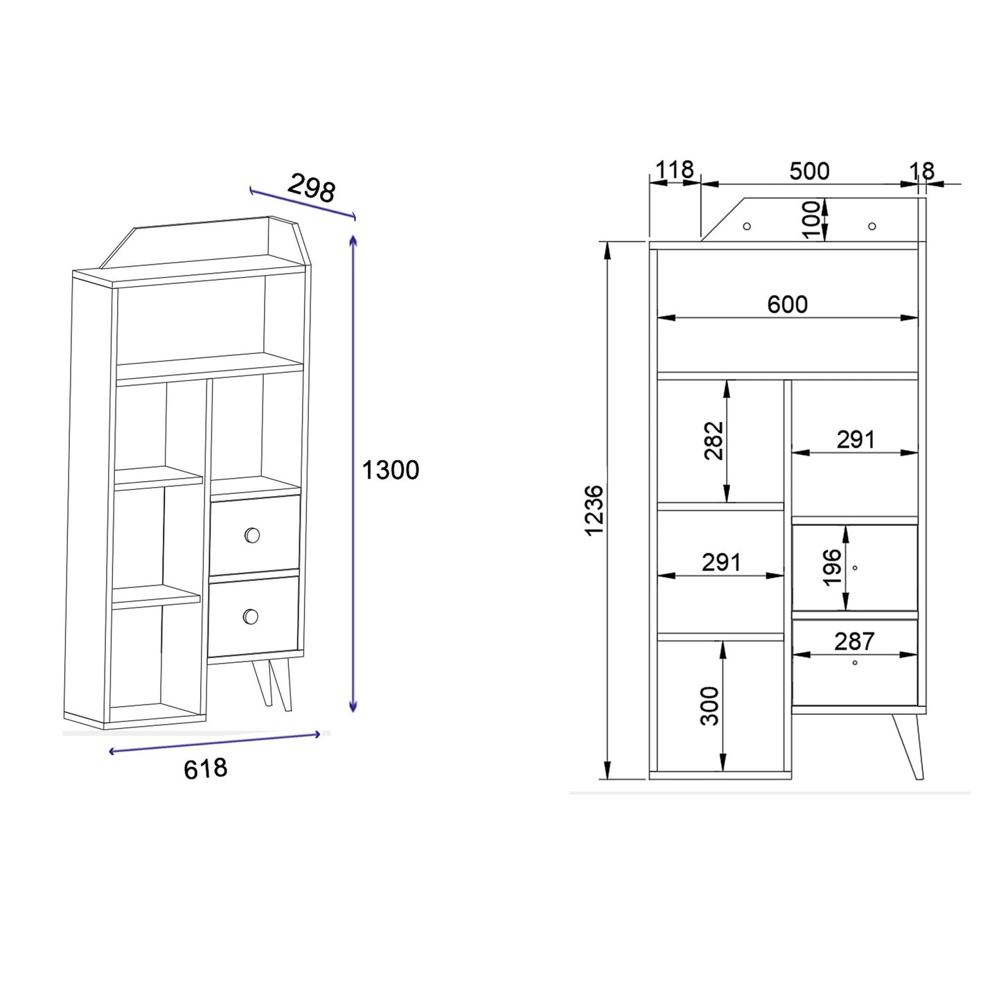 Multi Purpose Storage Book Shelf, White (DA3-301)