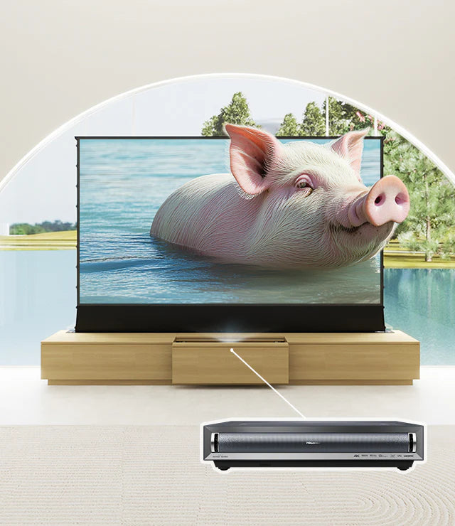 VIVIDSTORM Bundle-Projector&Screen&2025 New VIVIDSTORM Motorised Laser TV Cabinet Barcelona Mark III