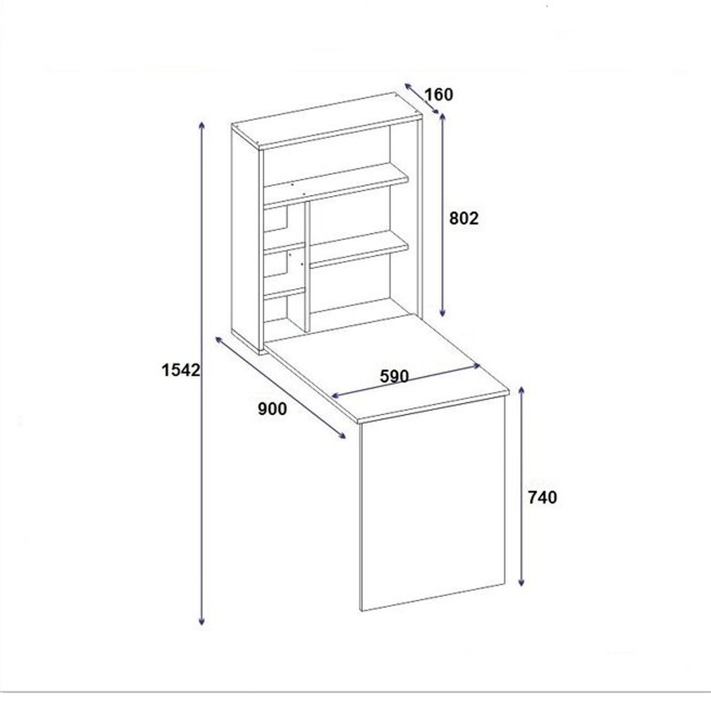 Study and Computer Desk White (TT3-160)