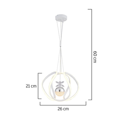Leroy Single 3-Colored Led Chandelier, White Chrome  LQ3-3991