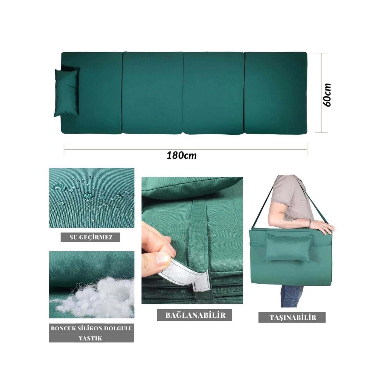 Bysay Portable Folding Bag Cushion Mat, Gray (SY4-557)