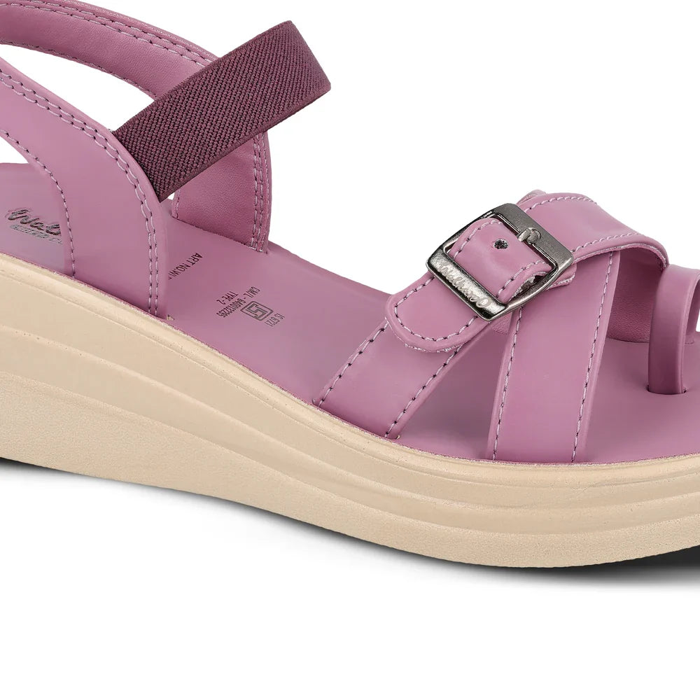 Women's Wedge Heel Sandals - WLP78012 Mauve