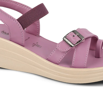 Women's Wedge Heel Sandals - WLP78012 Mauve