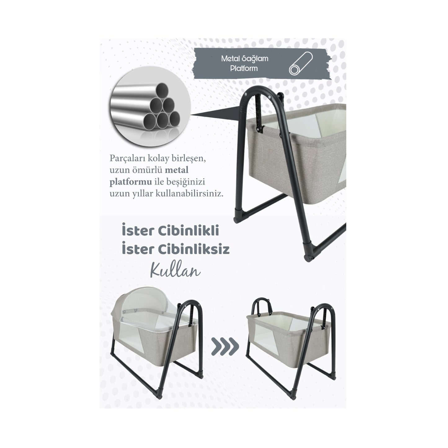 Perilla Prime Rocking Cradle, Blue, 50X70 (PL6-207) / made in eu