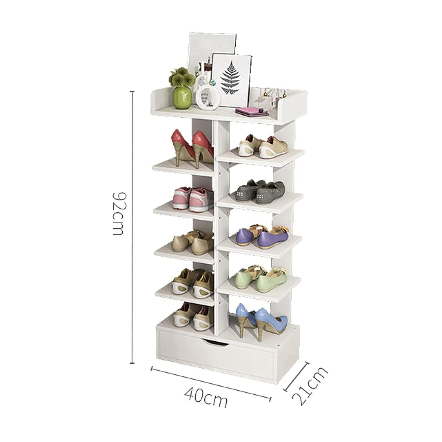 XJ201 Shoe Rack White (40*21*92H)