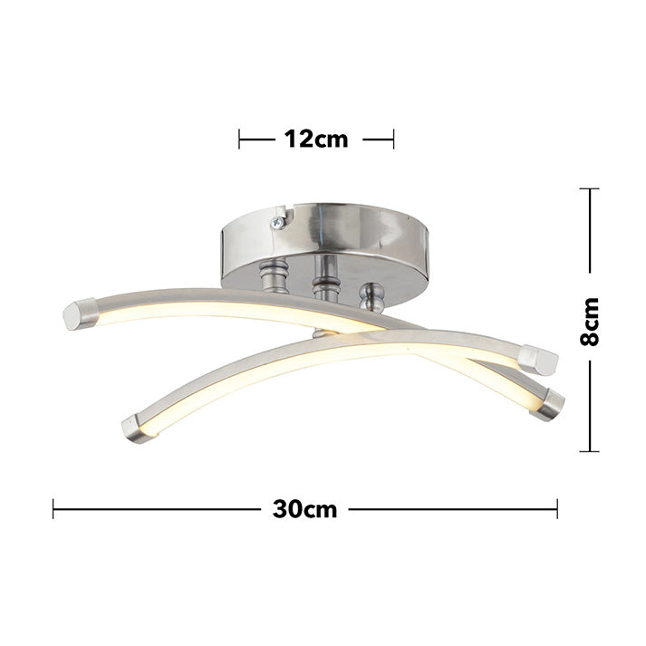 Apliqa Dosse Double Plafonier 3 Colored Led Pendant Lamp Chandelier, Chrome LQ3-3255