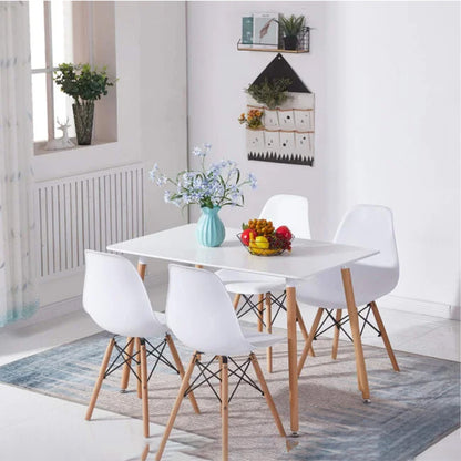 Dinning Set White Oak 120x70CM 4 Chairs + 1 Table  (DA152-DA232)