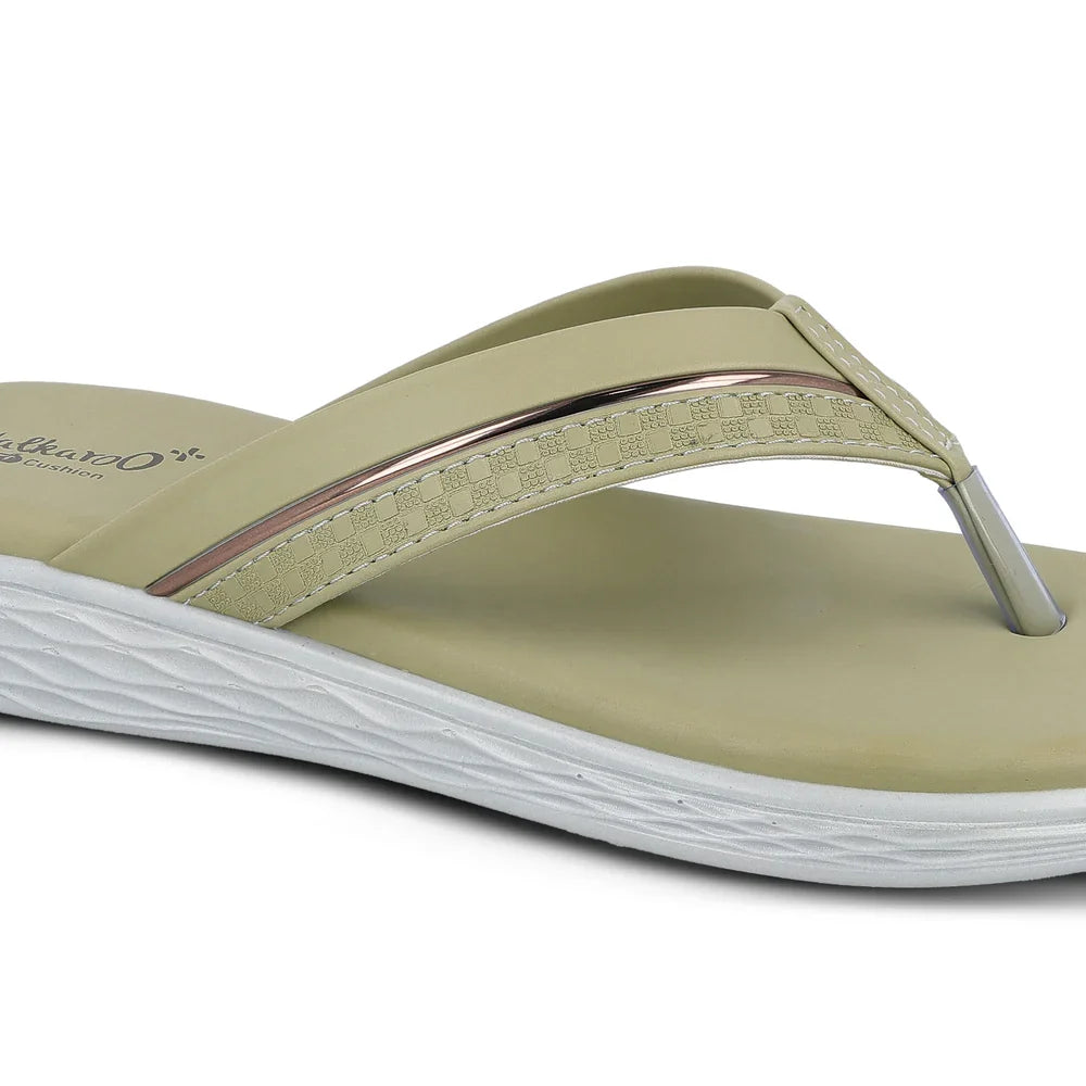 Women's Daily Wear V-Strap Sandals - WLP70414 Pista