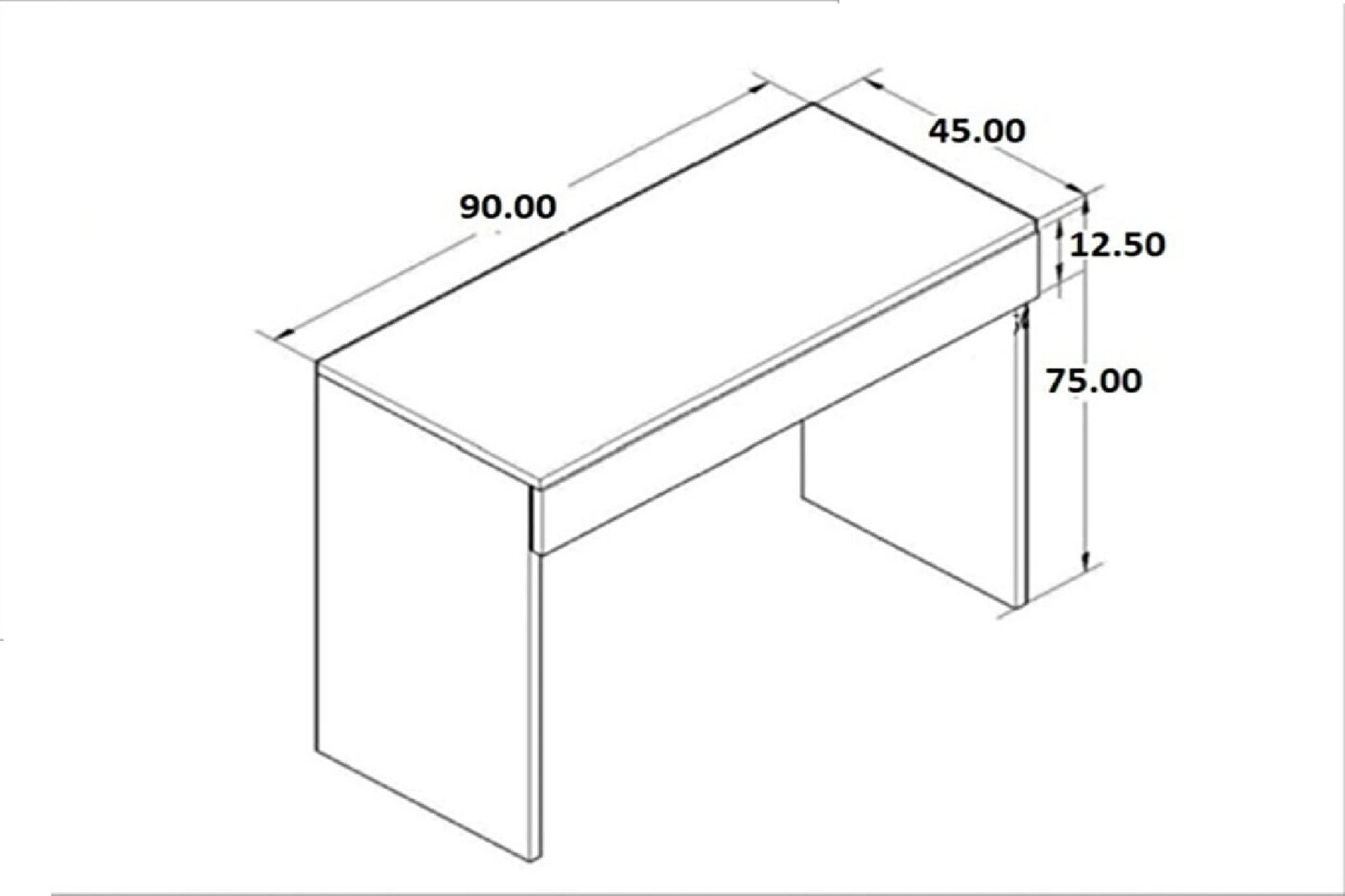 Novella Mode Make-Up Table With Drawers, White (QM4-121)