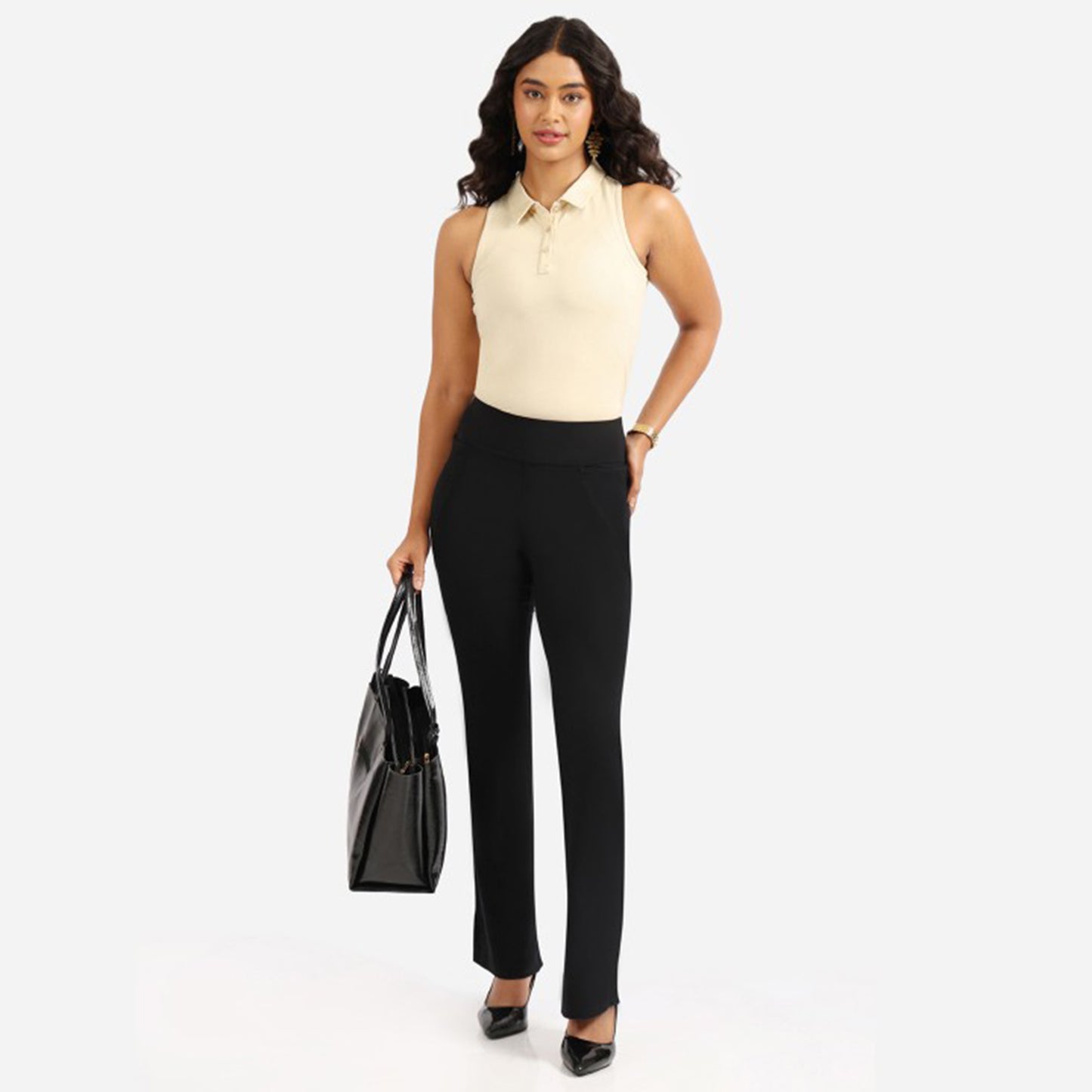Groove-In -Cotton Flare Pants Black
