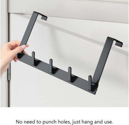 GCGJ Aluminum Door Rear Hook 5 Hooks - Black