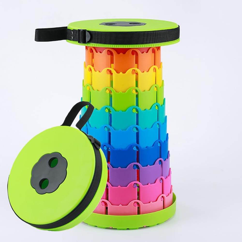 Foldable Telescopic Stool Multicolor (Green) - Thebrands