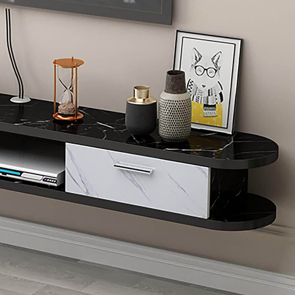 DSQ0426 WALL TV CABINET (BLACK WHITE	/ 150*20*18H) - Thebrands