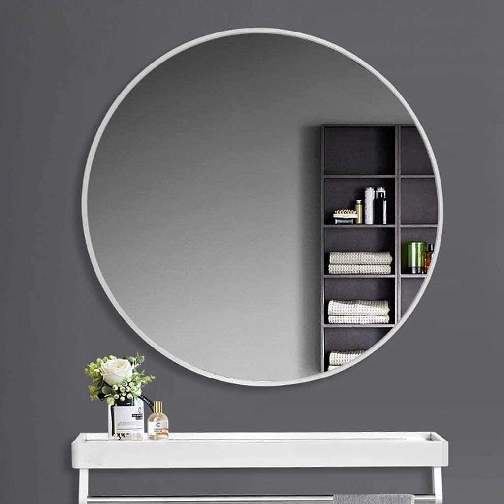 Round Bathroom Mirror -WH - 50 - Shelf
