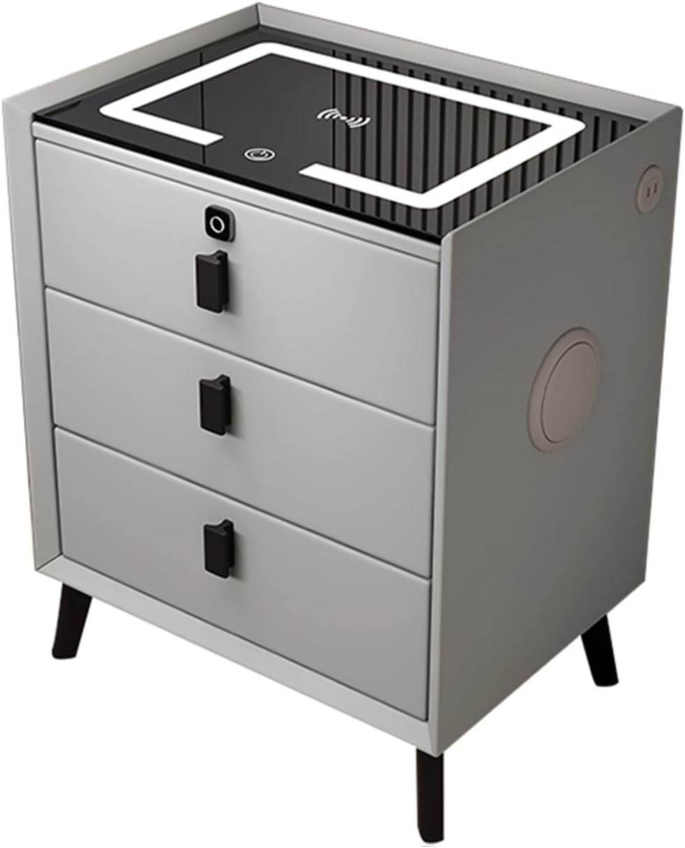Modern nightstand smart bedside table with wireless usb charging and speakers - Thebrands
