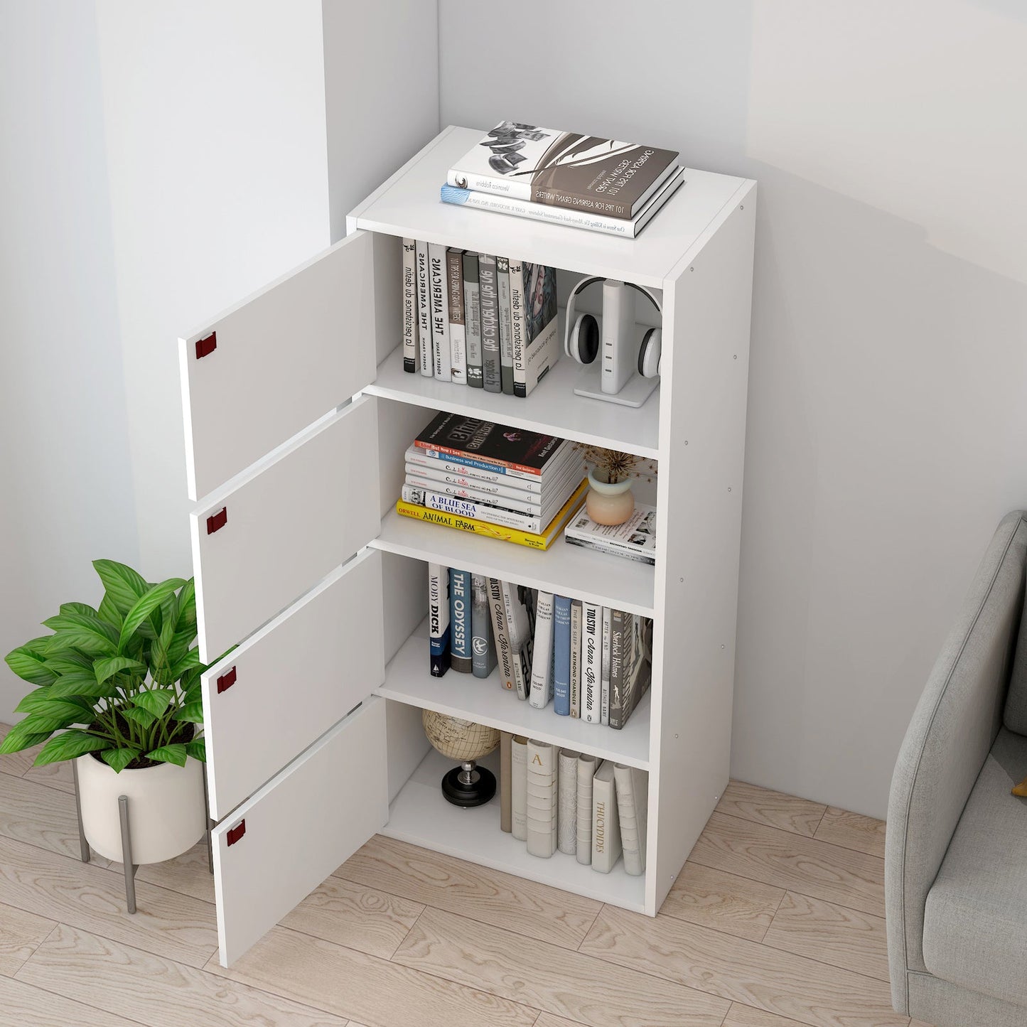 SV204 4LAYER STORAGE CABINET	(PURE WHITE / 40*30*102H)