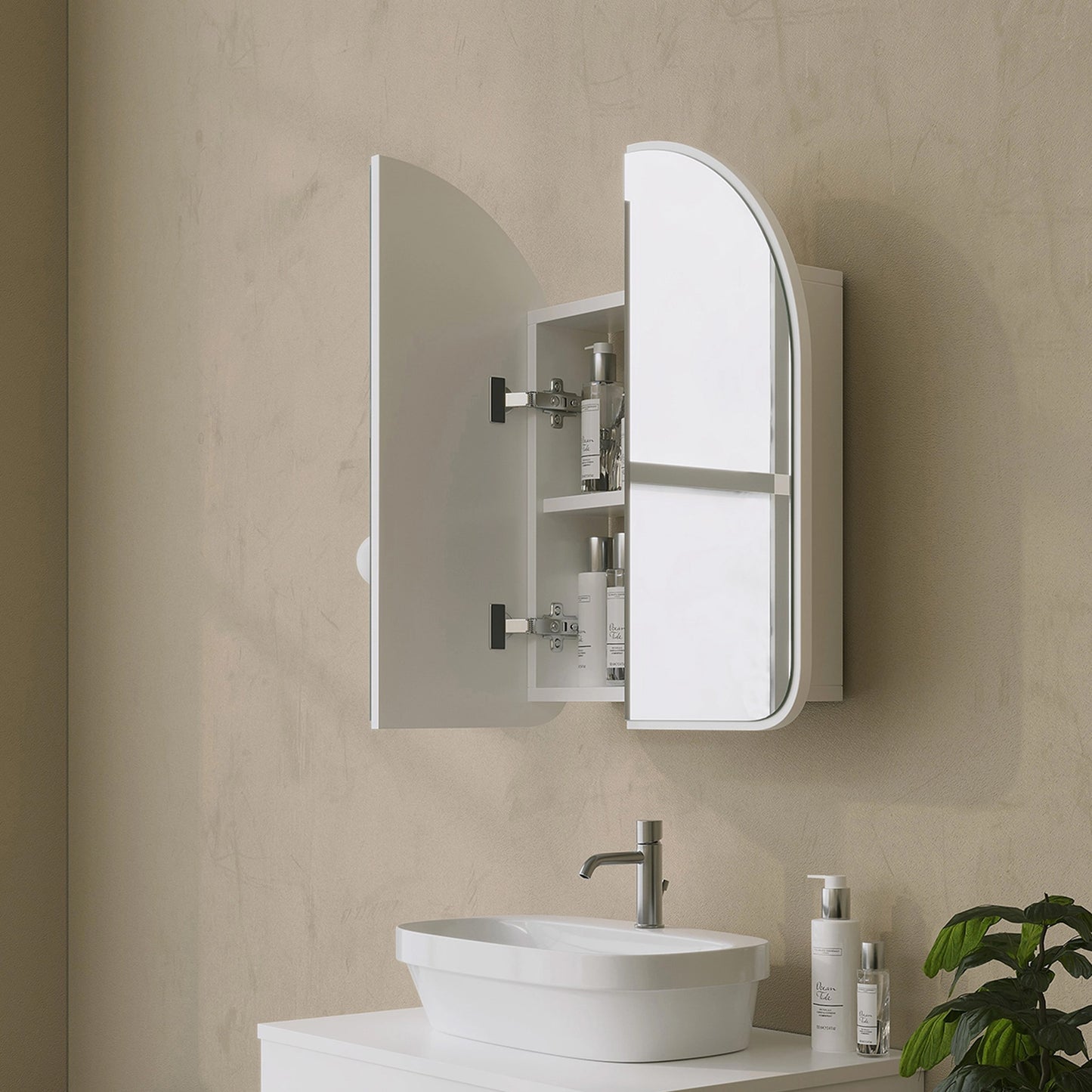 Hope Mirrored Bathroom Cabinet, White