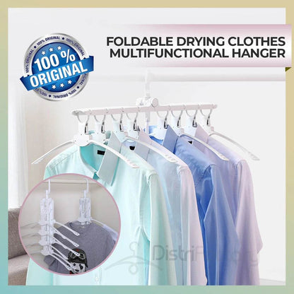 Foldable Adjustable Cloth Hanger(Grey Light Blue) - Thebrands