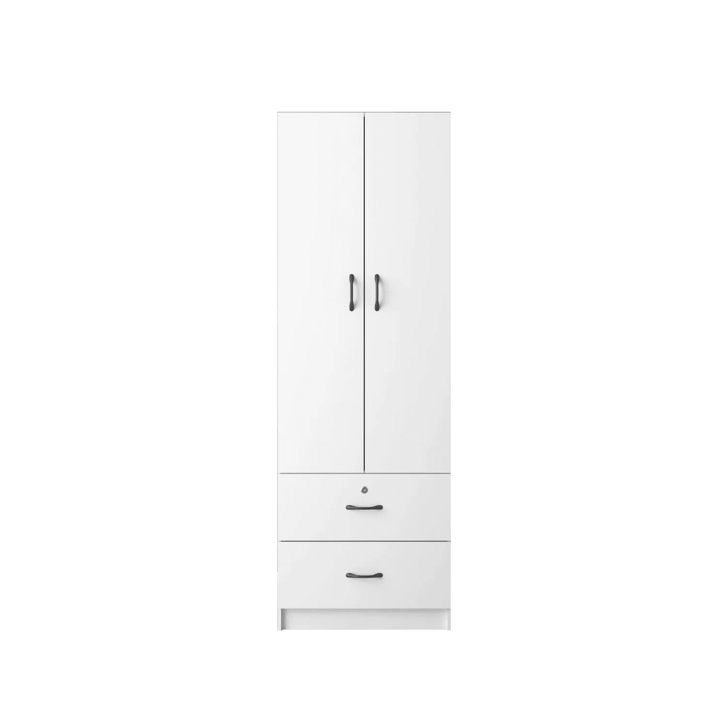 2 Door Wardrobe with 2 Drawer / White Colour (L60cm x W41cm x H179cm) - Thebrands