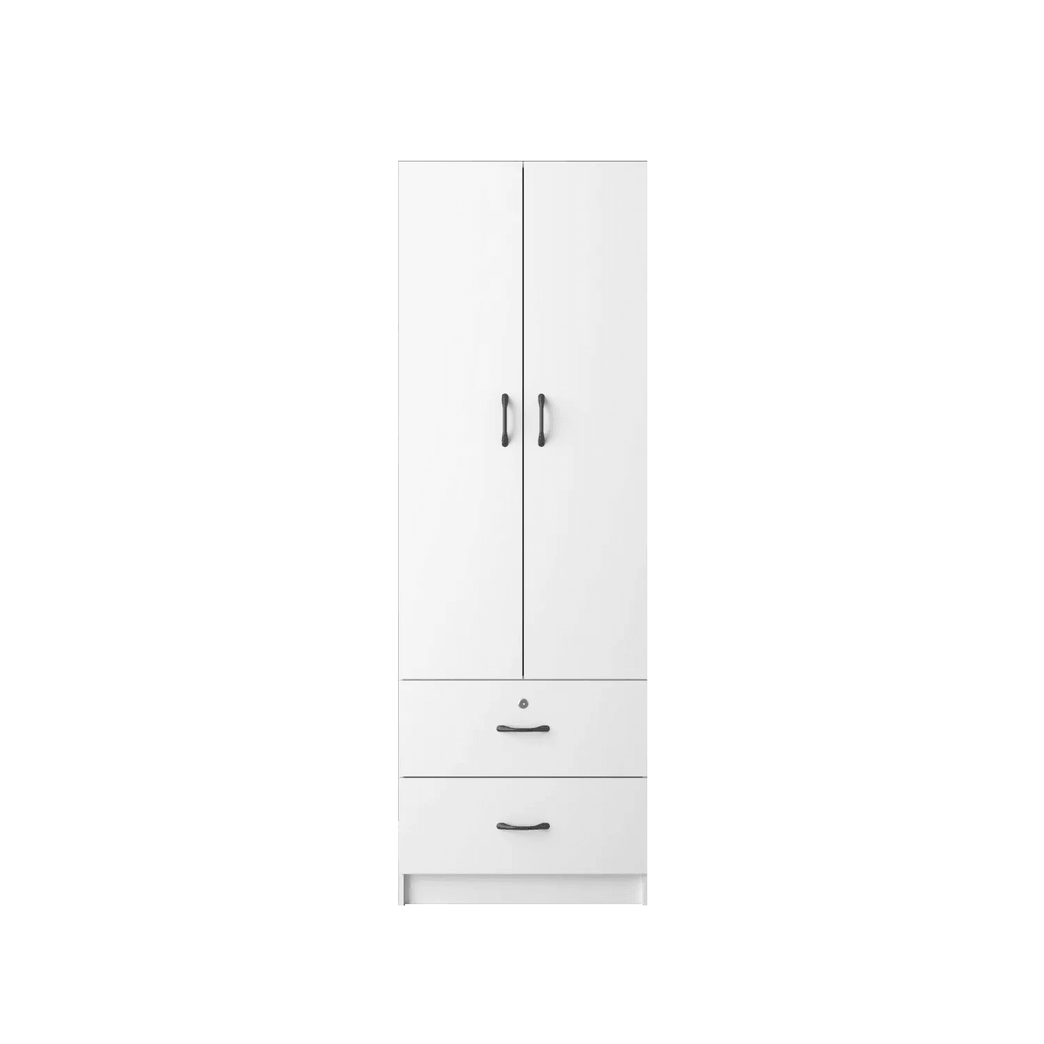 2 Door Wardrobe with 2 Drawer / White Colour (L60cm x W41cm x H179cm) - Thebrands