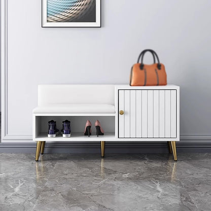 1013-72 LUXURY SHOE CABINET (PURE WHITE / 100*30*49H)