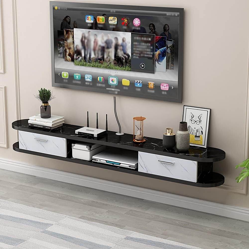 DSQ0426 WALL TV CABINET (BLACK WHITE	/ 150*20*18H) - Thebrands