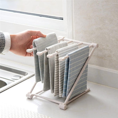 Foldable Vertical Rags Kitchen Towels Hanger - Blue