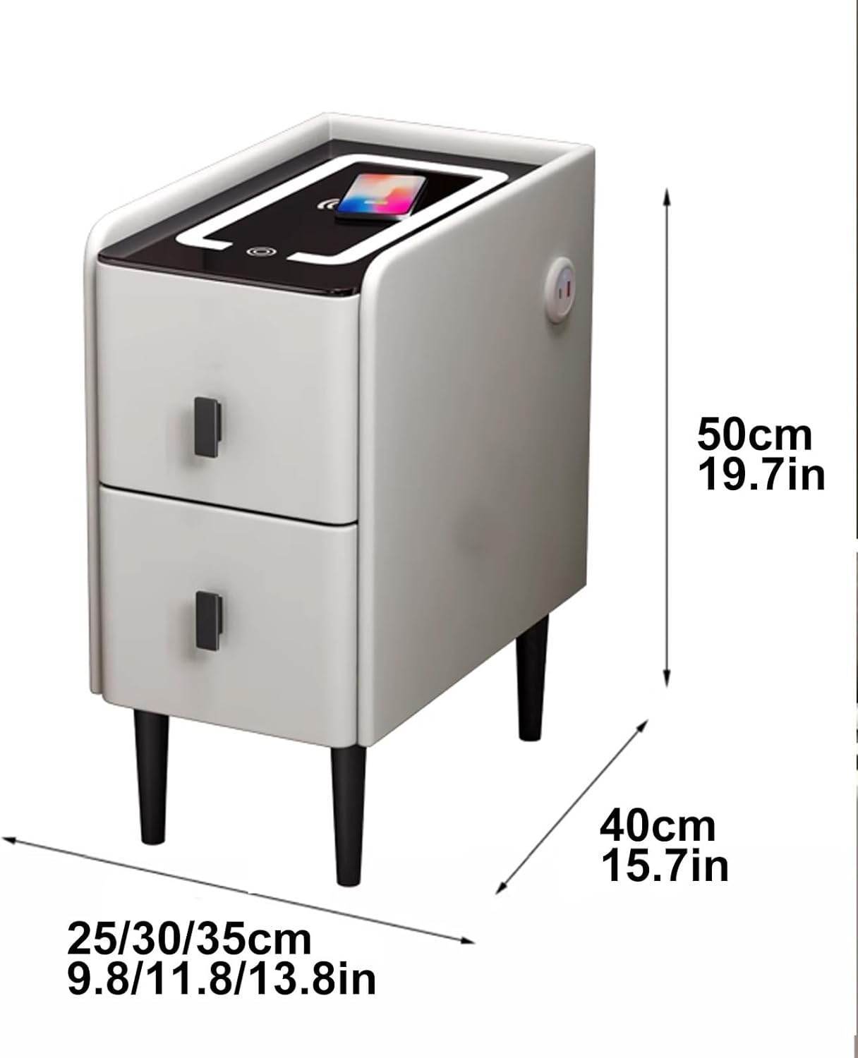 Smart Bedside Table With Wireless Usb Charging - Thebrands