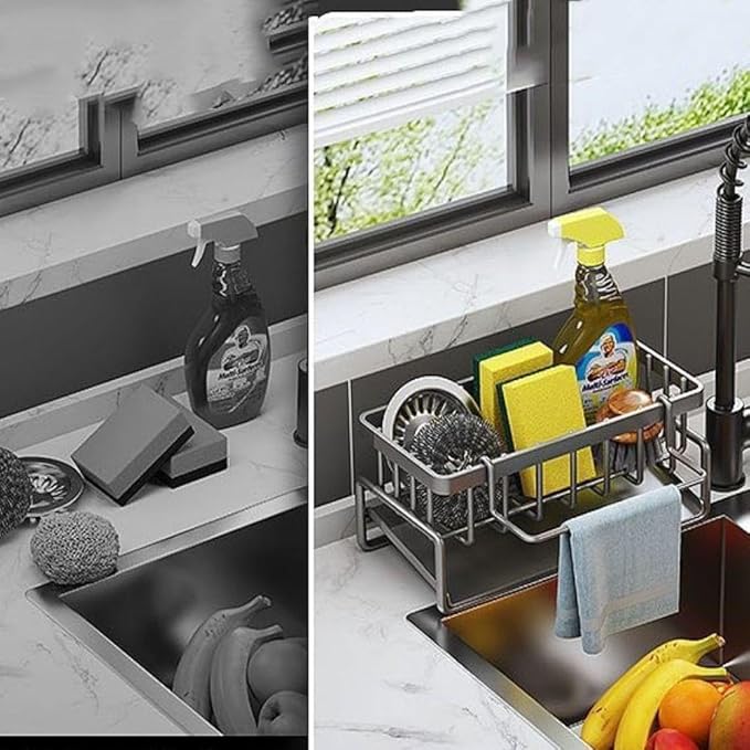 Sponge Holder Kitchen Organizer - Grey