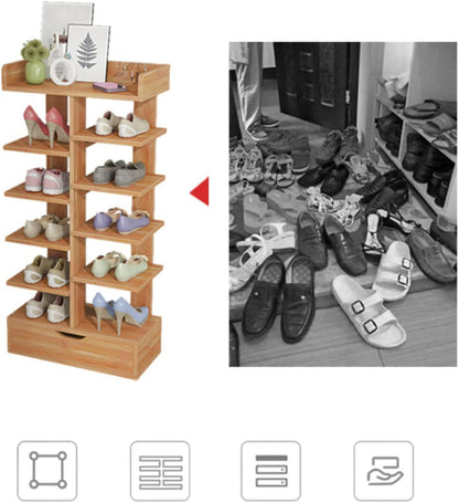 XJ201 Shoe Rack Brown (40*21*120H)