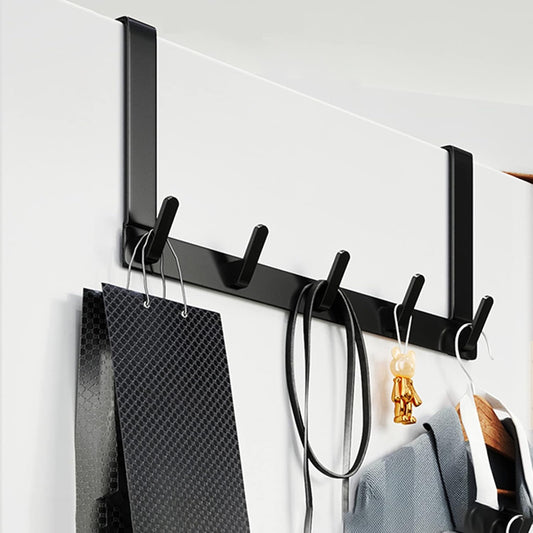 GCGJ Aluminum Door Rear Hook 5 Hooks - Black