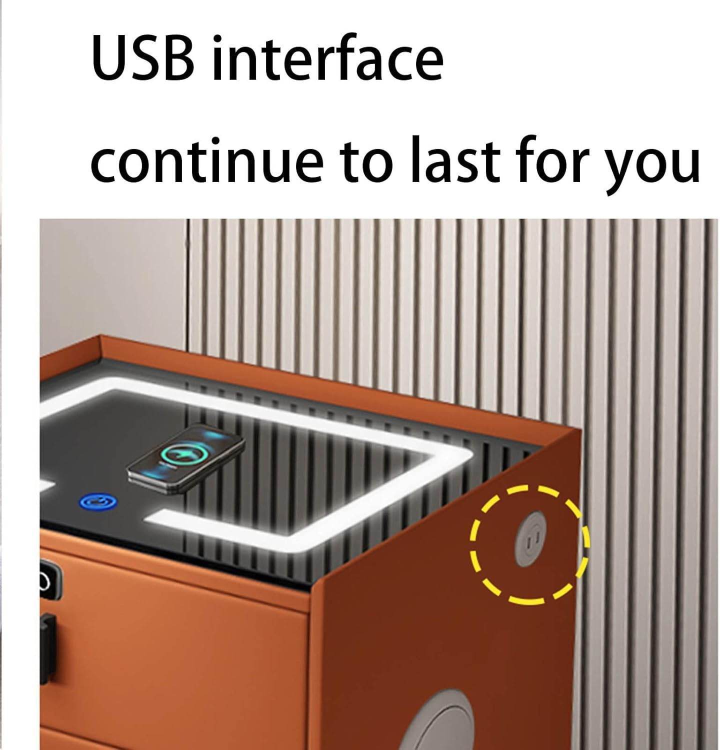 Modern nightstand smart bedside table with wireless usb charging and speakers - Thebrands