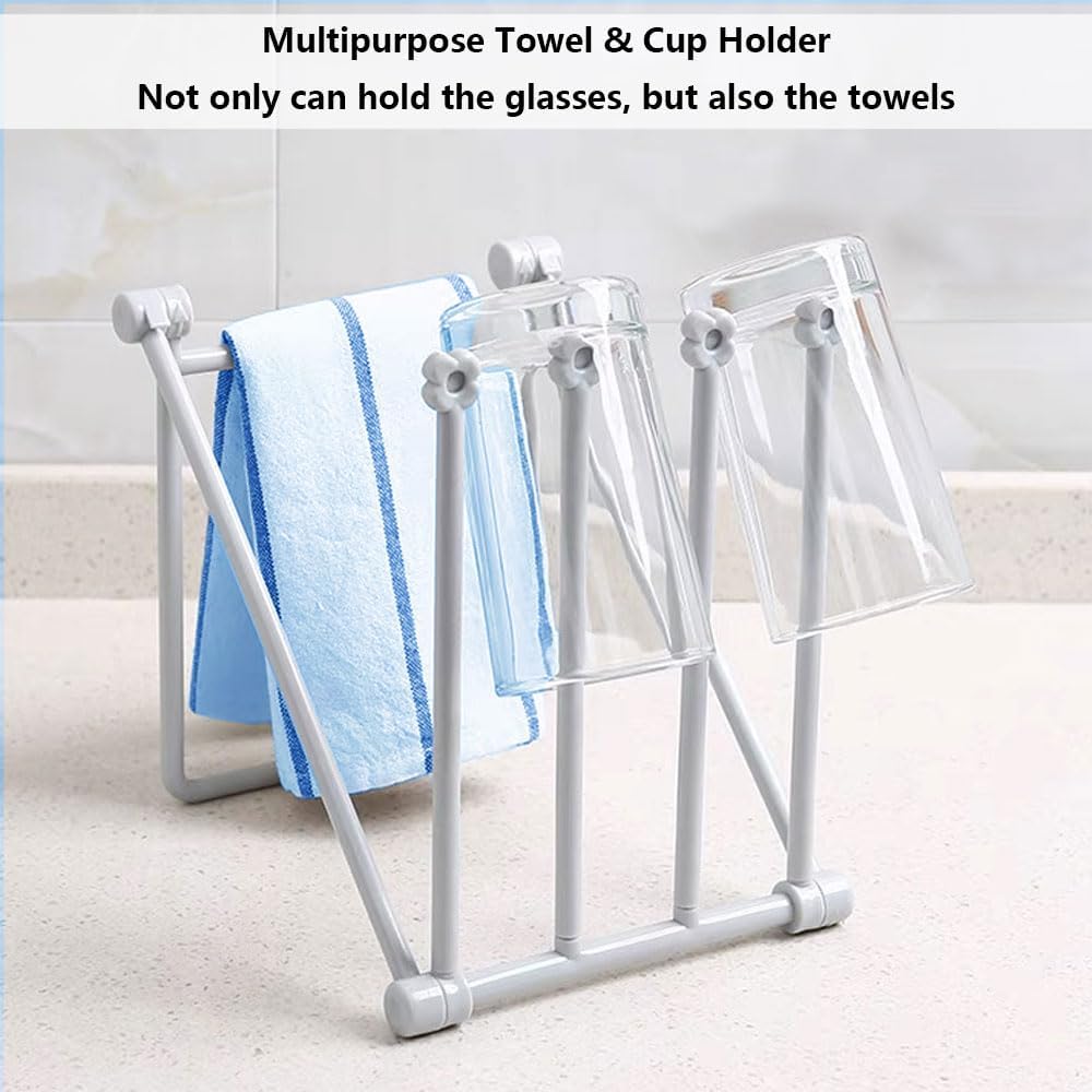 Foldable Vertical Rags Kitchen Towels Hanger - Blue