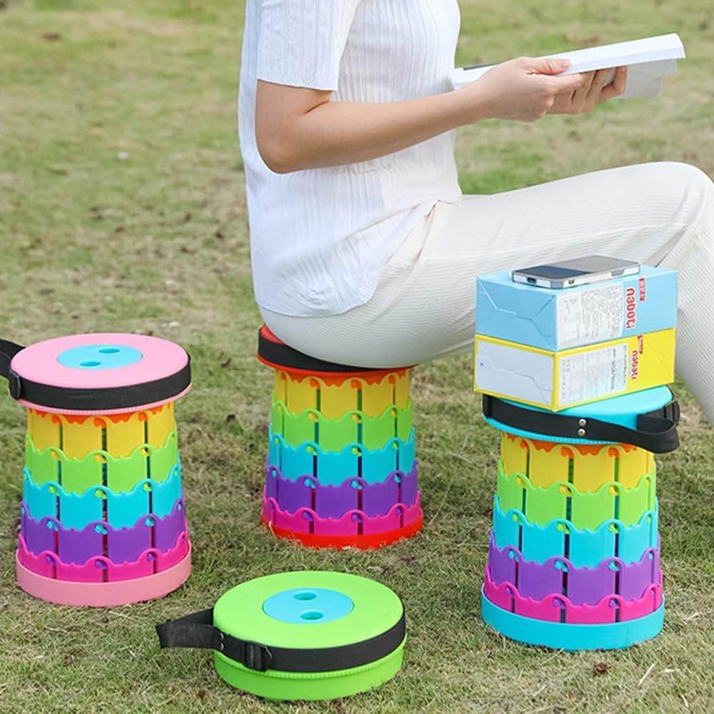 Foldable Telescopic Stool Multicolor (Blue) - Thebrands