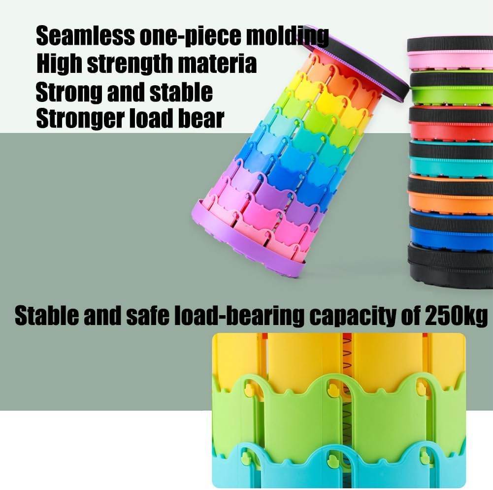 Foldable Telescopic Stool Multicolor (Blue) - Thebrands