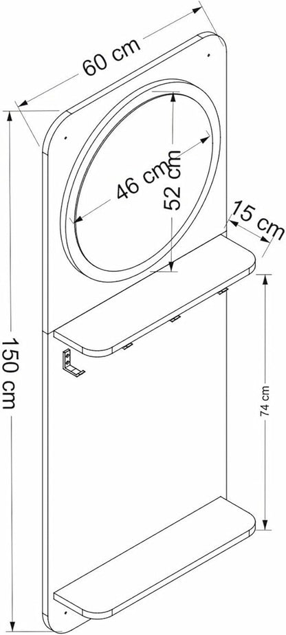 Slim Dresser, Mirror, Black Gold (MG3-2551)