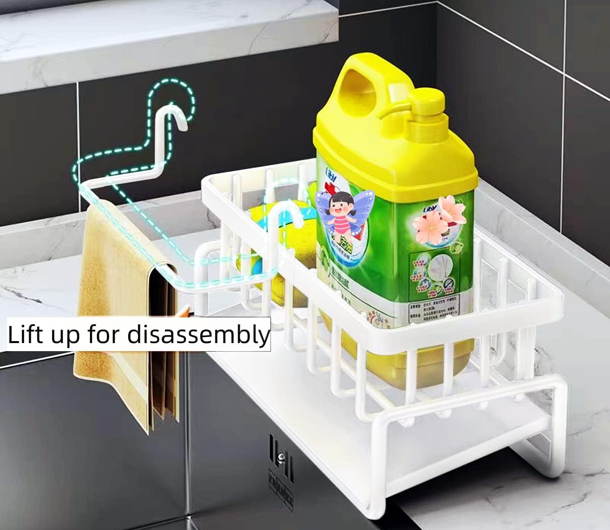 Sponge Holder Kitchen Organizer - White