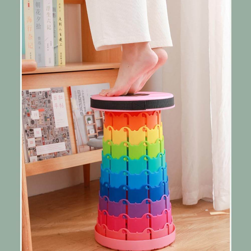 Foldable Telescopic Stool Multicolor (Blue) - Thebrands