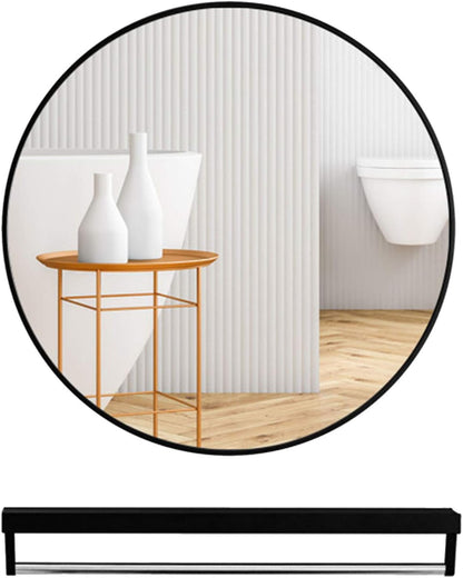 Round Bathroom Mirror -WH - 60 - Shelf