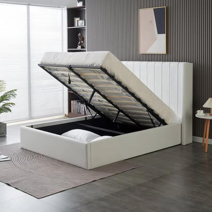 Queen Size leather Storage Bed- White (152*190)