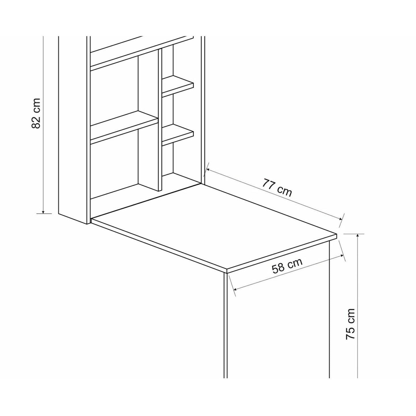 Magicbox Wall Mounted Desk, White (MG3-1008)