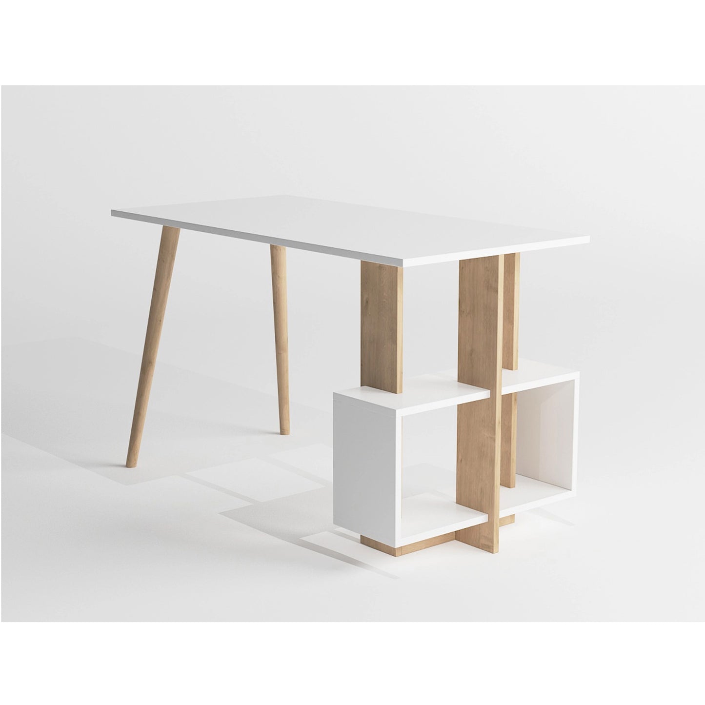Lagomood side study desk, white oak 120 cm (LG4-140) / made in eu