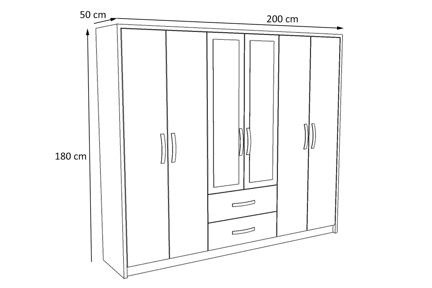 Bedroom Set White With 6 Doors (MF5-290)