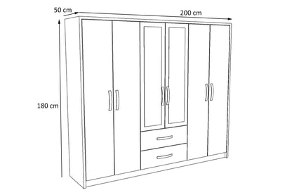Bedroom Set White With 6 Doors (MF5-290)