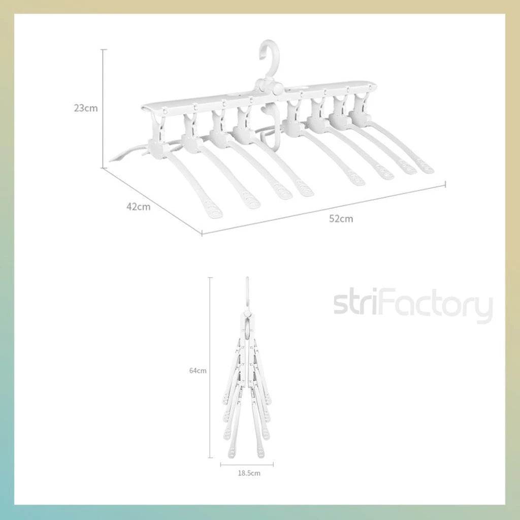 Foldable Adjustable Cloth Hanger(White) - Thebrands