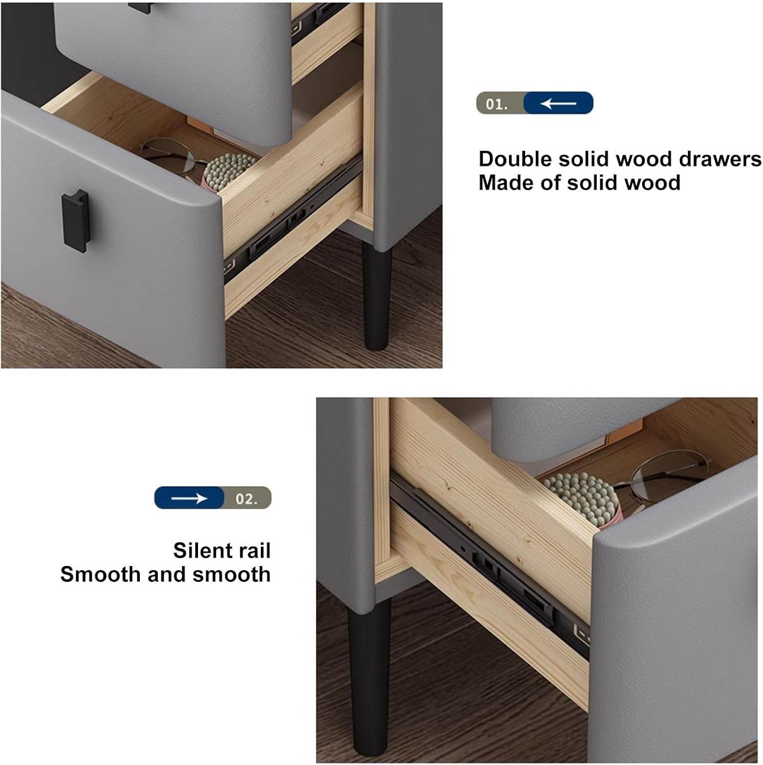 Smart Bedside Table With Wireless Usb Charging - Thebrands