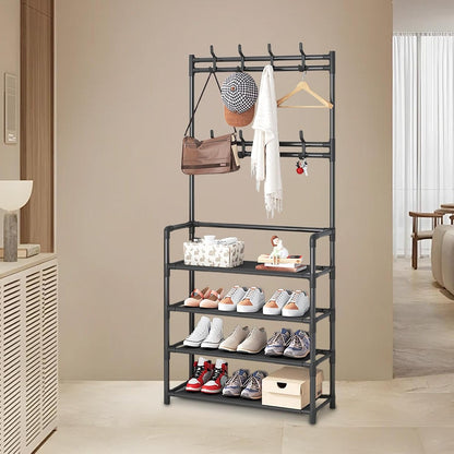 Shoe Rack Shelf 4 Tier - Black (60CM x 26CM x 155CM)