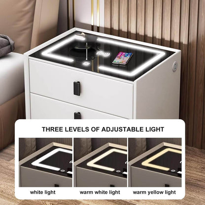 Modern nightstand smart bedside table with wireless usb charging and speakers - Thebrands