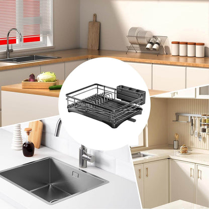Dish Drainer with Utensil Holder-A75 / 1 Layer White - Thebrands