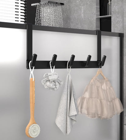 GCGJ Aluminum Door Rear Hook 5 Hooks - Black